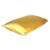 Fashion Decor Hub Satin Pillow Case 300 TC Pillow Covers Soft and Comfortable Satin Pillow Cover Pillowcase Silky for Hair and Skin Bedroom Decor 2 PC Dark Golden, King (20x40 Inch)-thumb2