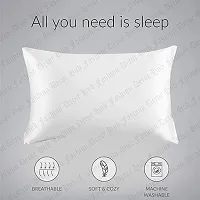 handmade Satin Pillow Case 300 TC Pillow Covers Soft and Comfortable Satin Pillow Cover Pillowcase Silky for Hair and Skin Bedroom Decor 2 PC (White, Queen (20x30 Inch))-thumb3