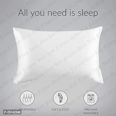 handmade Satin Pillow Case 300 TC Pillow Covers Soft and Comfortable Satin Pillow Cover Pillowcase Silky for Hair and Skin Bedroom Decor 2 PC (White, Queen (20x30 Inch))-thumb4