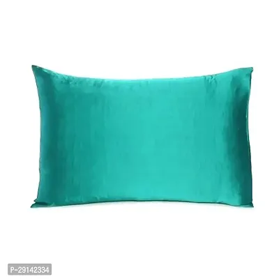 handmade Satin Pillow Case 300 TC Pillow Covers Soft and Comfortable Satin Pillow Cover Pillowcase Silky for Hair and Skin Bedroom Decor 2 PC (Teal, King (20x40 Inch))-thumb2