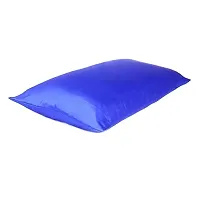 Fashion Decor Hub 300 TC Silk Satin Pillowcase Pillow Case Cushion Cover for Hair and Skin Soft Comfortable Sleeping Throw Home Bedroom Decor Standard Pack of 1 PC (20 X 26 Inch) (Royal Blue)-thumb3