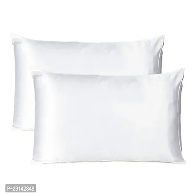 Fashion Decor Hub Pillowcase Set 300 TC Satin Soft Comfortable Pillow Case Satin Silk Pillow Cover for Hair and Skin Home Bedroom Decor Pack of 2 PC-thumb0