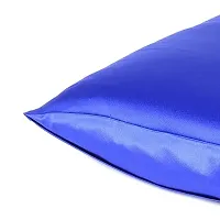 Fashion Decor Hub 300 TC Silk Satin Pillowcase Pillow Case Cushion Cover for Hair and Skin Soft Comfortable Sleeping Throw Home Bedroom Decor Standard Pack of 1 PC (20 X 26 Inch) (Royal Blue)-thumb4