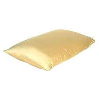 Fashion Decor Hub Satin Pillow Case 300 TC Pillow Covers Soft and Comfortable Satin Pillow Cover Pillowcase Silky for Hair and Skin Bedroom Decor 2 PC Golden, King (20x40 Inch)-thumb2