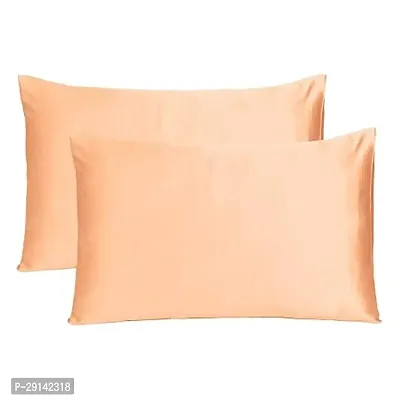 Fashion Decor Hub Pillowcase Set 300 TC Satin Soft Comfortable Pillow Case Satin Silk Pillow Cover for Hair and Skin Home Bedroom Decor Pack of 2 PC