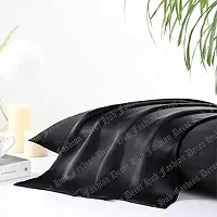 Fashion Decor Hub Satin Pillow Case 300 TC Pillow Covers Soft and Comfortable Satin Pillow Cover Pillowcase Silky for Hair and Skin Bedroom Decor 2 PC (Black, King (20x40 Inch))-thumb1