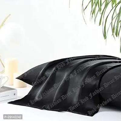 Fashion Decor Hub Satin Pillow Case 300 TC Pillow Covers Soft and Comfortable Satin Pillow Cover Pillowcase Silky for Hair and Skin Bedroom Decor 2 PC (Black, King (20x40 Inch))-thumb2