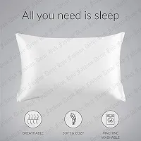 Fashion Decor Hub 300 TC Silk Satin Pillowcase Pillow Case Cushion Cover for Hair and Skin Soft Comfortable Sleeping Throw Home Bedroom Decor Standard Pack of 1 PC (20 X 26 Inch) (White)-thumb1