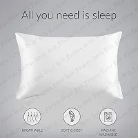 handmade Satin Pillow Case 300 TC Pillow Covers Soft and Comfortable Satin Pillow Cover Pillowcase Silky for Hair and Skin Bedroom Decor 2 PC (White, King (20x40 Inch))-thumb3