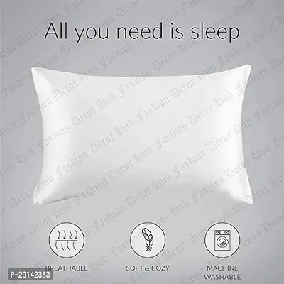 handmade Satin Pillow Case 300 TC Pillow Covers Soft and Comfortable Satin Pillow Cover Pillowcase Silky for Hair and Skin Bedroom Decor 2 PC (White, King (20x40 Inch))-thumb4