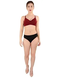 Gowon Beauty Padded Bras for Women Set Lace Push Up Underwired Solid Bikini for Women Bra Set for Women-thumb3