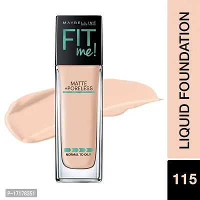 Maybelline New York Fit Me Matte+Poreless Liquid Foundati, 115 Ivory, 30ml-thumb0