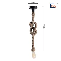 EZUK? Brand Fine Quality Metal Edison Lamp Rustic Rope Hanging, Standard(Black and Brown) (Bulb is Included)-thumb1