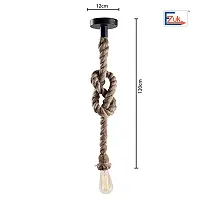 EZUK? Brand Fine Quality Metal Edison Lamp Rustic Rope Hanging, Standard(Black and Brown) (Bulb is Included)-thumb3