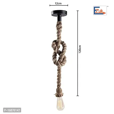 EZUK? Brand Fine Quality Metal Edison Lamp Rustic Rope Hanging, Standard(Black and Brown) (Bulb is Included)-thumb4