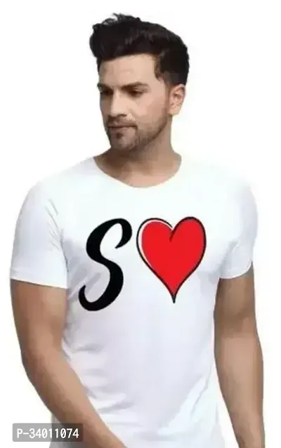 Stylish White Cotton Blend Printed Round Neck Tees For Men-thumb0