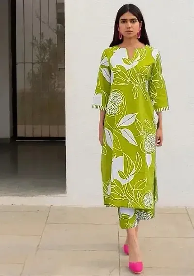 Stylish Rayon Printed Kurta Bottom Set