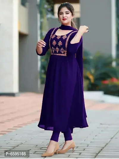 GEORGETTE KURTA WITH EMBROIDERY-thumb1