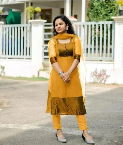 A LINE CHIIFON VISCOSE KURTA