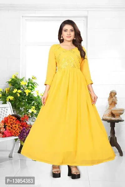 ANARKALI GEORGETTE MIRROR KURTA