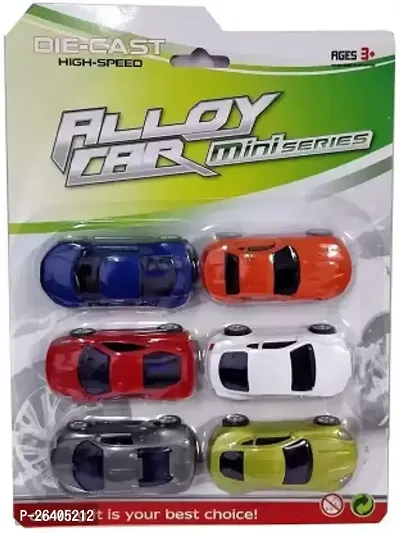 BONGERKING Alloy Metal Car Set, Set of 6 Multi Color  (Multicolor)-thumb0