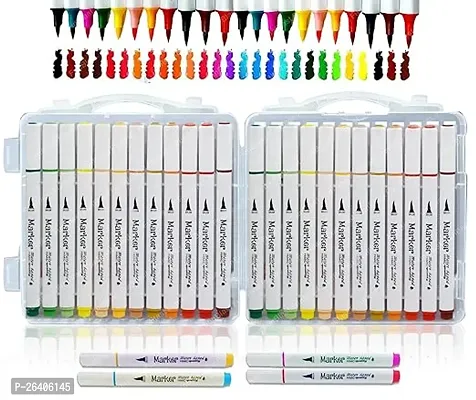 FunBlast Watercolor Markers For Artists-Colouring Kit Art Markers,Fineliner Colour Pens,Water Based Marker For Calligraphy Drawing Sketching Coloring Book Journal Art (24 Pcs),Multicolor-thumb0