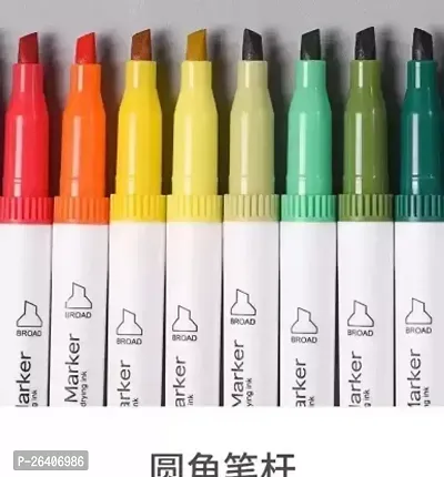 BONGERKING Dual Tips Permanent Marker Pens Art Markers For Kids Double-Headed  (Set of 24, Multicolor)-thumb0