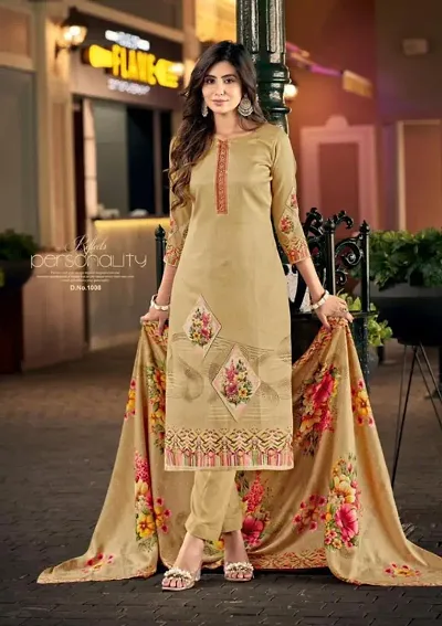 Stylish Pashmina Digital Print Unstitched Dress Material