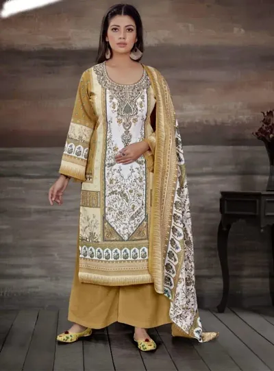 Stylish Pashmina Pakistani Print Unstitched Dress Material