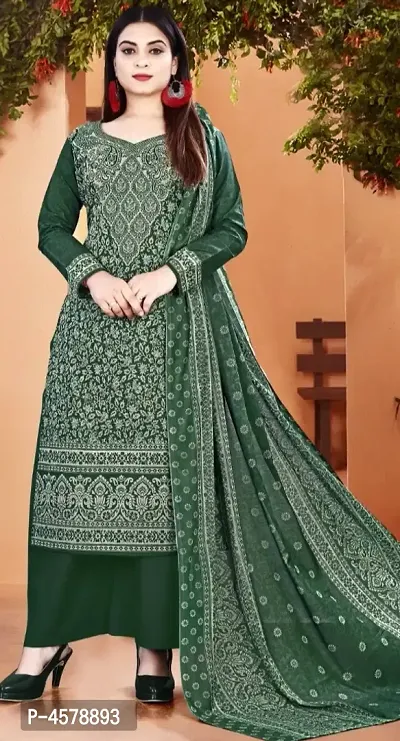 Stylish Pashmina Woolen Printed Dress Material with Dupatta-thumb0