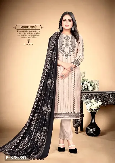 Winter Spun Pashmina Dress Material With Shawl Set For Women