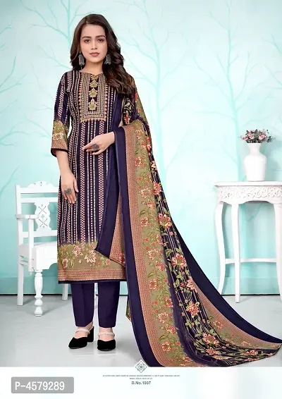 Pashmina Woolen Embroidered Dress Material with Dupatta-thumb0