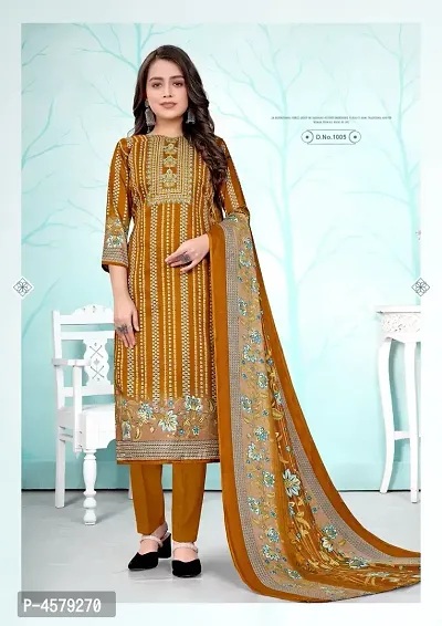 Pashmina Woolen Embroidered Dress Material with Dupatta