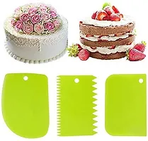 3pcs/Set Plastic Dough Bench Scraper Cake Cutter, Chopper, Smoother Icing F (Pack of 1)-thumb1