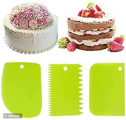 3pcs/Set Plastic Dough Bench Scraper Cake Cutter, Chopper, Smoother Icing F (Pack of 1)-thumb2