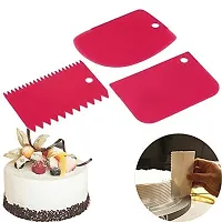 3pcs/Set Plastic Dough Bench Scraper Cake Cutter, Chopper, Smoother Icing F (Pack of 1)-thumb2