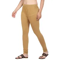 AYANSH ENTERPRISES Women's Full Length Leggings (Churidar) Cotton Lycra Fabric Stretchable Solid Mid Rise Skinny Fit Leggings-thumb3