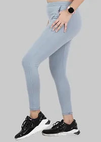 AYANSH ENTERPRISES Women's Regular Fit 4 Way Stretchable Leggings Cotton Blend Ankle Length Leggings (Large, Grey)-thumb2