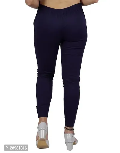 AYANSH ENTERPRISES Jeggings for Women Skinny Fit Solid Ankle Length Stretchable Cotton Blend Stylish High Waist Pants for Girls Navy Blue-thumb2