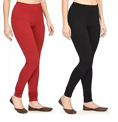 Fabulous Lycra Solid Leggings For Women Pack Of 2