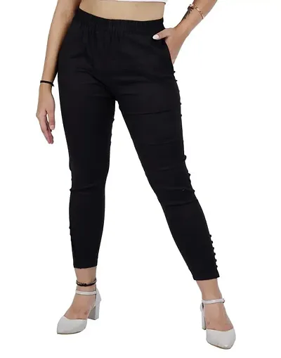 AYANSH ENTERPRISES Jeggings for Women Skinny Fit Solid Ankle Length Stretchable Blend Stylish High Waist Pants for Girls