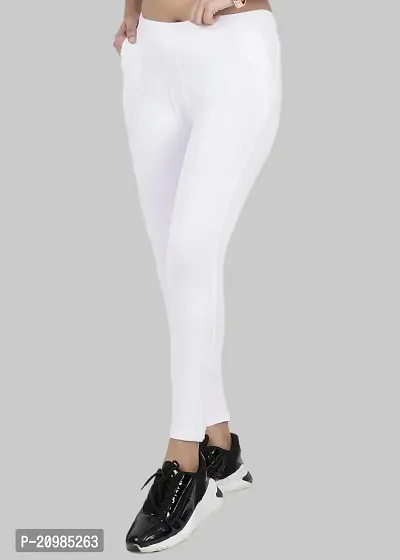 AYANSH ENTERPRISES Women's Regular Fit 4 Way Stretchable Leggings Cotton Blend Ankle Length Leggings with Pockets-thumb0