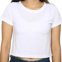 AYANSH ENTERPRISES| Plain Black Crop Top for Women and Girls| Round Neck Short/Half Sleeves |Cotton Blend Cute Summer Solid Top|-thumb2