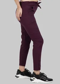 AYANSH ENTERPRISES Women's Knotted Pants High Waist with Pockets Tie Casual Cropped Trousers-thumb3