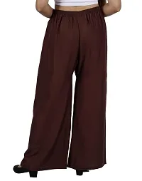 AYANSH ENTERPRISES Palazzo for Women Plain Straight Fit Loose Printed Cotton Rayon Flared Pants for Girls Coffee Brown-thumb1