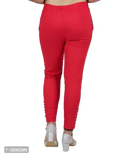 AYANSH ENTERPRISES Jeggings for Women Skinny Fit Solid Ankle Length Stretchable Cotton Blend Stylish High Waist Pants for Girls Red-thumb5