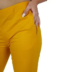 AYANSH ENTERPRISES Jeggings for Women Skinny Fit Solid Ankle Length Stretchable Cotton Blend Stylish High Waist Pants for Girls Mustard-thumb4
