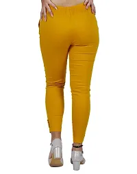 AYANSH ENTERPRISES Jeggings for Women Skinny Fit Solid Ankle Length Stretchable Cotton Blend Stylish High Waist Pants for Girls Mustard-thumb2