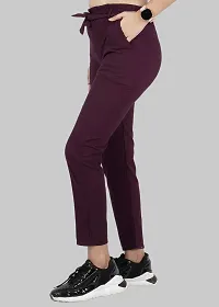 AYANSH ENTERPRISES Women's Knotted Pants High Waist with Pockets Tie Casual Cropped Trousers-thumb4