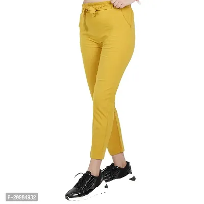 AYANSH ENTERPRISES Women's Knotted Pants High Waist with Pockets Tie Casual Cropped Trousers